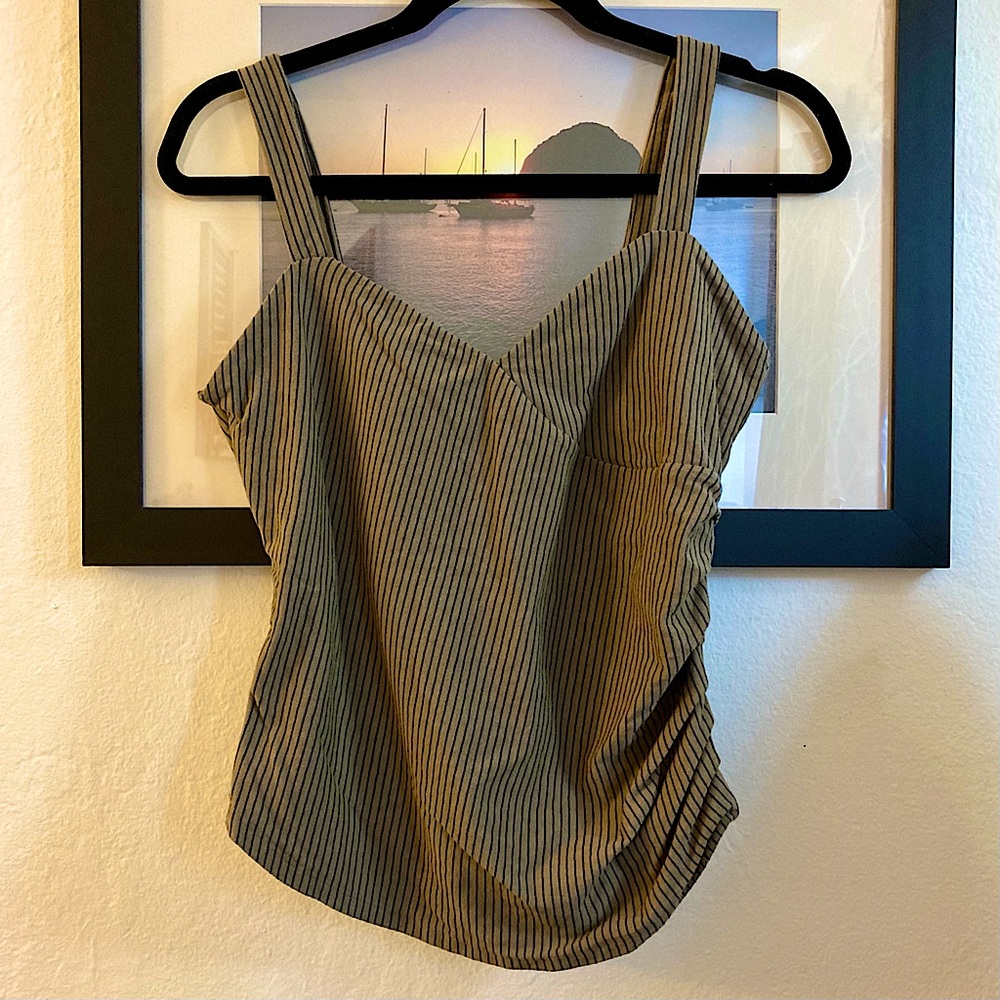 New Express Olive Green Rouched Top